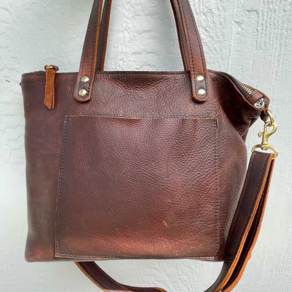 Elegant Brown Leather Tote Bag